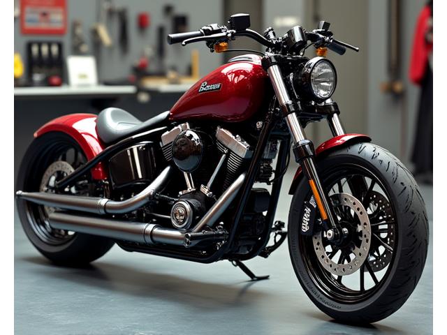 Individuell angefertigtes Custom-Motorrad in einer Werkstatt