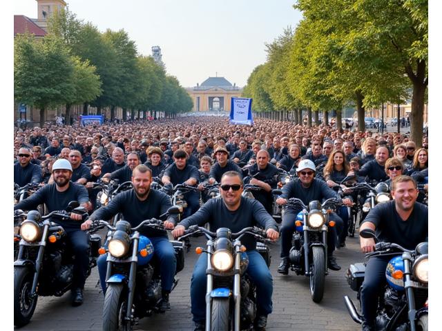 Biker sammeln sich für eine Wohltätigkeitsveranstaltung